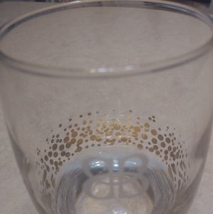 Bailey's snifter with embossed gold spots